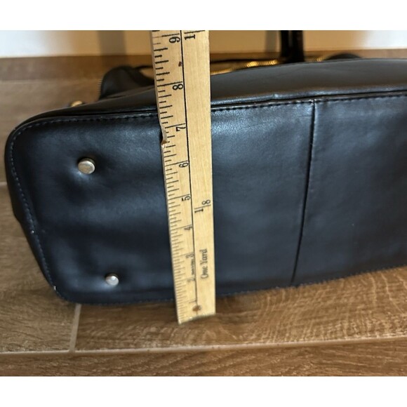 Antonio Melani Satchel Handbag Quilted Black Leather - Picture 13 of 16